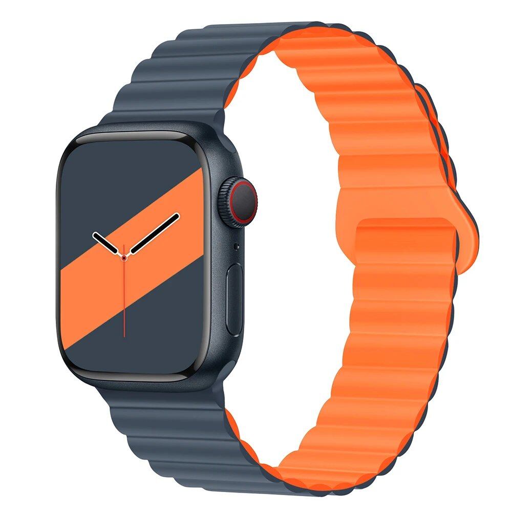 Silicone Loop Magnetic Strap for Apple Watch - Compatible with iWatch Series 8/SE/6/7/Ultra 2/9/10 (44mm/40mm/45mm/49mm/41mm/42mm/46mm) - Band Color: mm; Ships from: Parallel Import