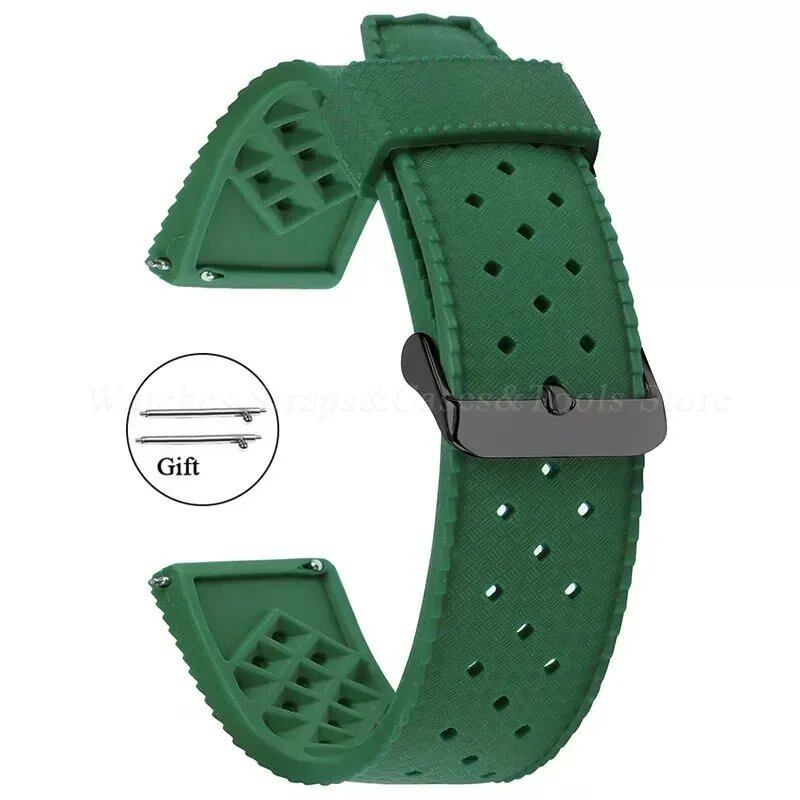 Premium-grade Tropic Silicone Watch Strap, 20mm, 22mm, Seiko, Oris, Omega, Quick Release, Diving, Waterproof, Rubber Bracelet, Band Color: mm, Parallel Import