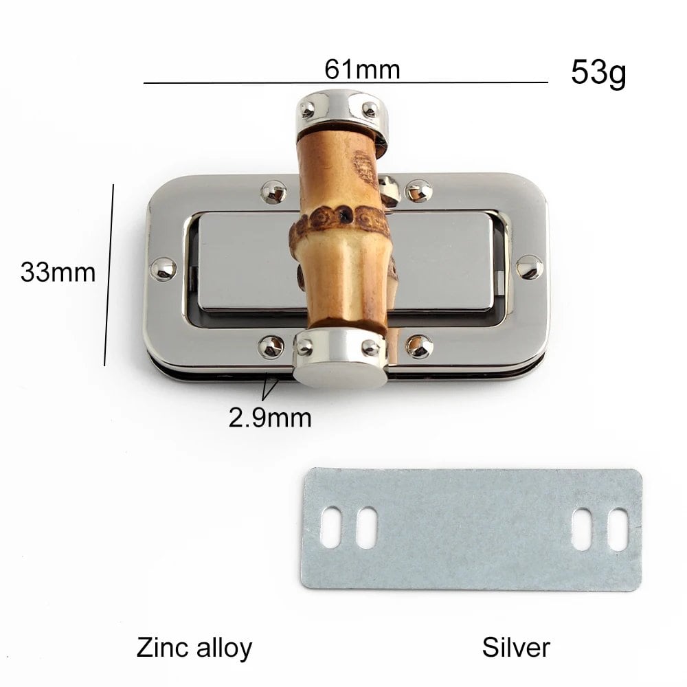 2~10個セット 5色展開 43X25mm 61X33mm バッグロック バックル ツイストロック 竹調 ターンロック サイズ: 並行輸入品