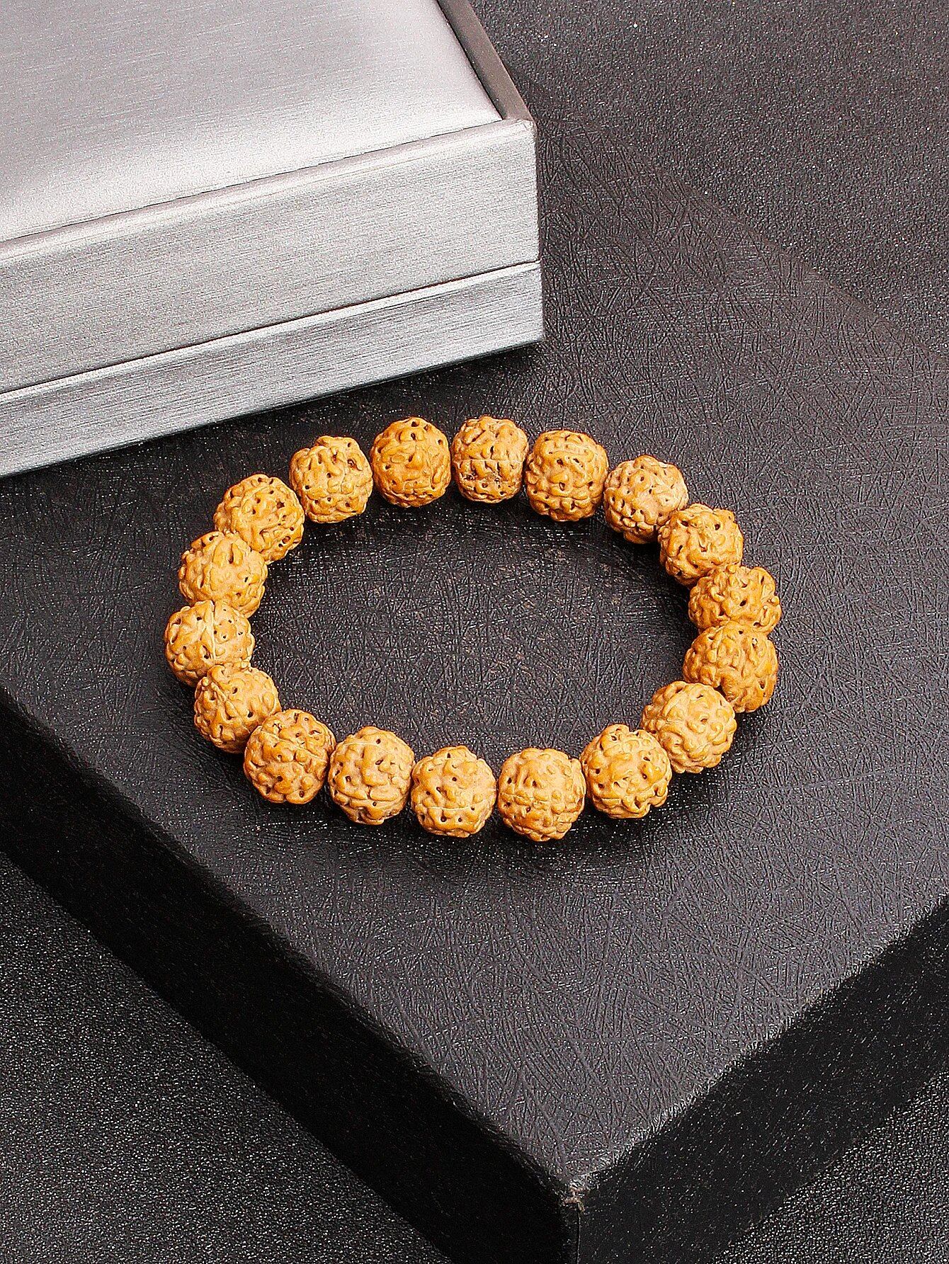 12mm Vajra Bodhi Rudraksha Bracelet with Red Tiger Eye and Aquamarine (Protection, Courage, Calmness, Mental Energy, Harmony) Length: 12mm (Parallel Import)