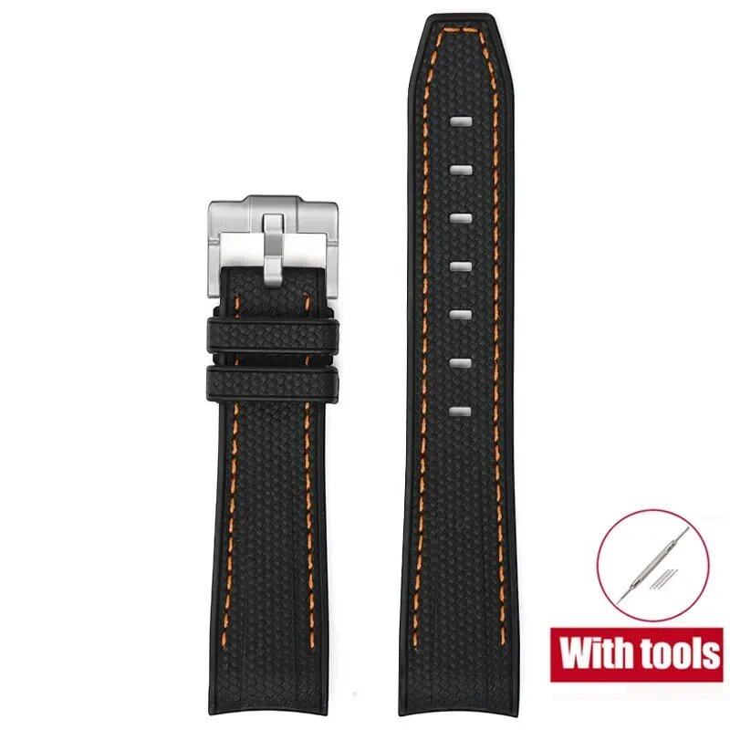 20mm Diving Strap with Curved Ends for Omega and Swatch Moonwatch, Silicone Rubber, Compatible with Rolex, Men's and Women's, Band Color: 20mm; Band Width: 20mm, Parallel Import