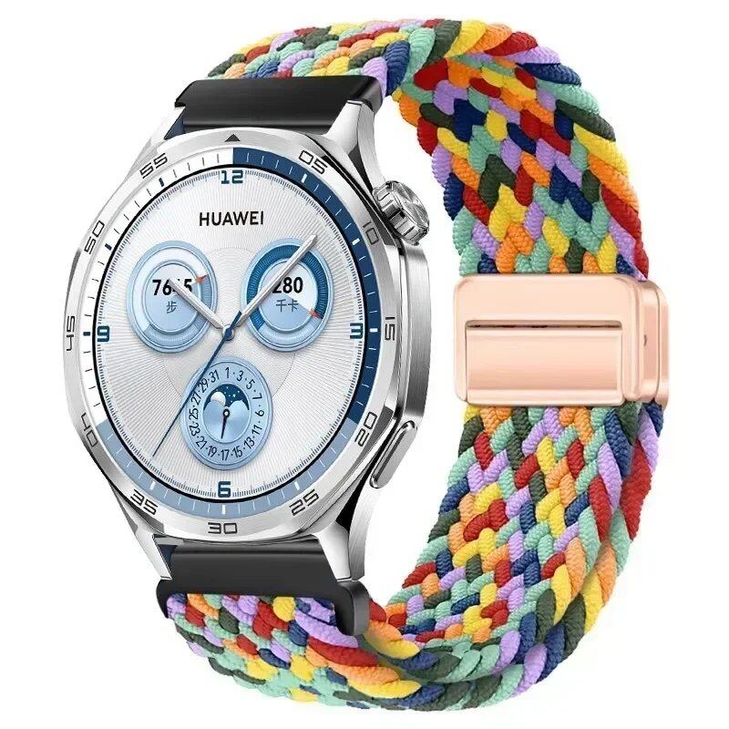 22mm Nylon Loop Strap for Huawei Watch GT5 Pro / GT4 / GT3 / GT2e (46mm) - Compatible with Huawei Watch 4 / 3 Pro Wristband Accessory, Band Color: ; Band Width: 22mm, Parallel Import