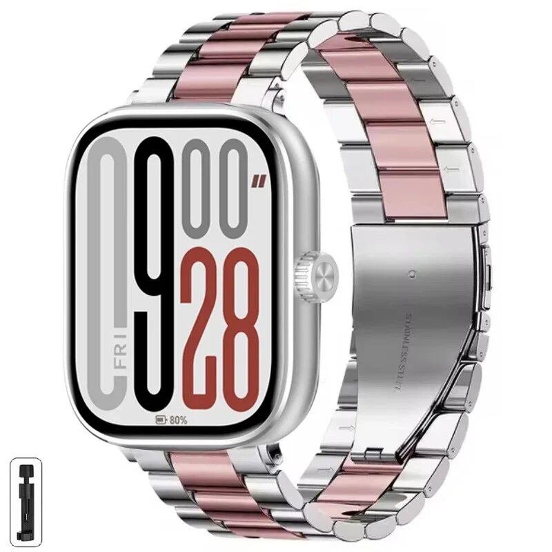 Adjustable Stainless Steel Metal Strap for Redmi Watch 5/Redmi Watch 4, Xiaomi Mi Band 9 Pro/Mi Band 8 Pro, Parallel Import