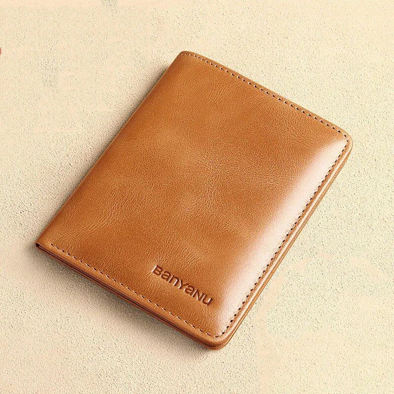 本革 メンズRFIDブロック スリム縦型財布 薄型ミニマリスト 小銭入れ ブルー 並行輸入品