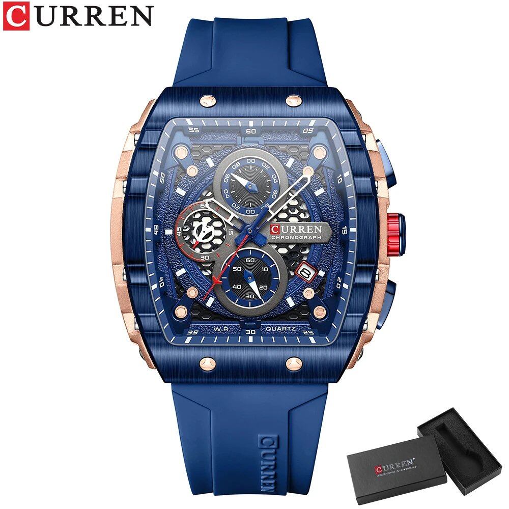 Karen Top Brand Men's Watch, Luxury Square Quartz Movement, Waterproof, Luminous Chronograph with Date Display; Ships from: Parallel Import