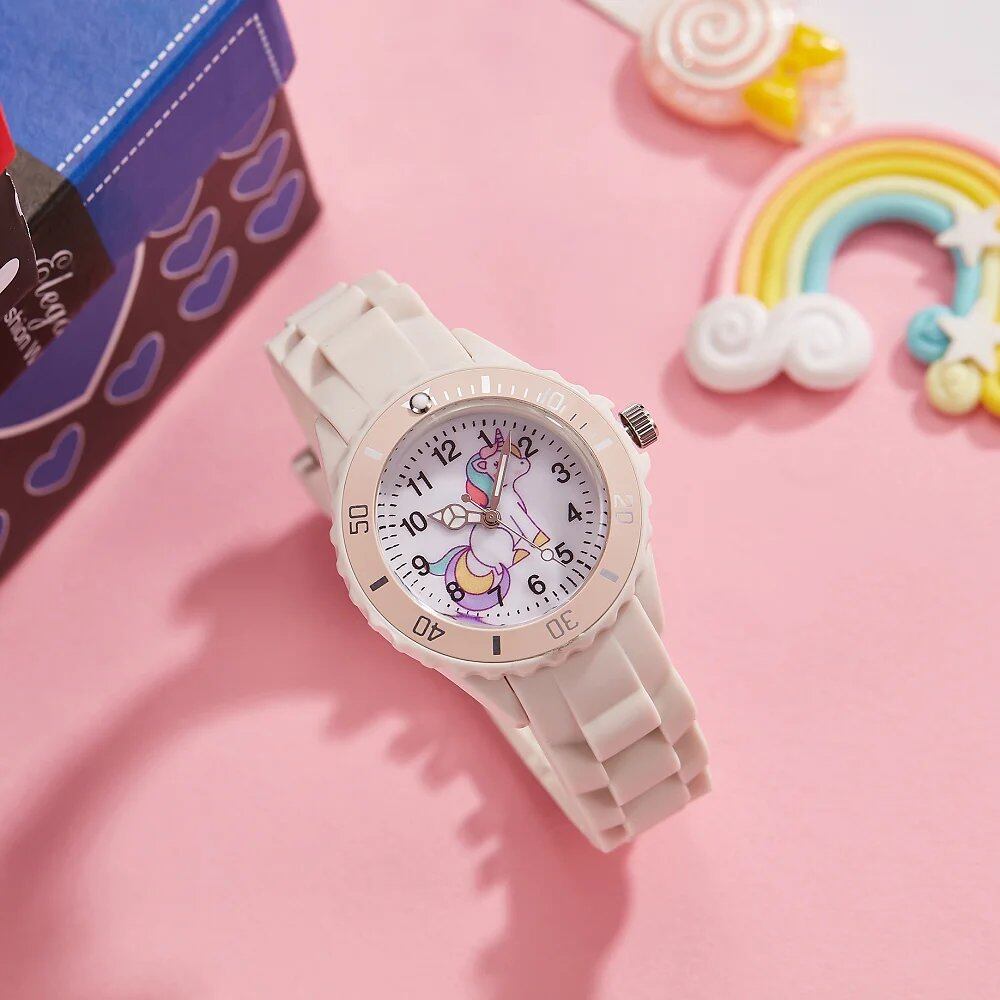 Unicorn Kids' Watch for Girls, Cute Fashion Quartz Watch, Student Gift, Children's Gift, Parallel Import