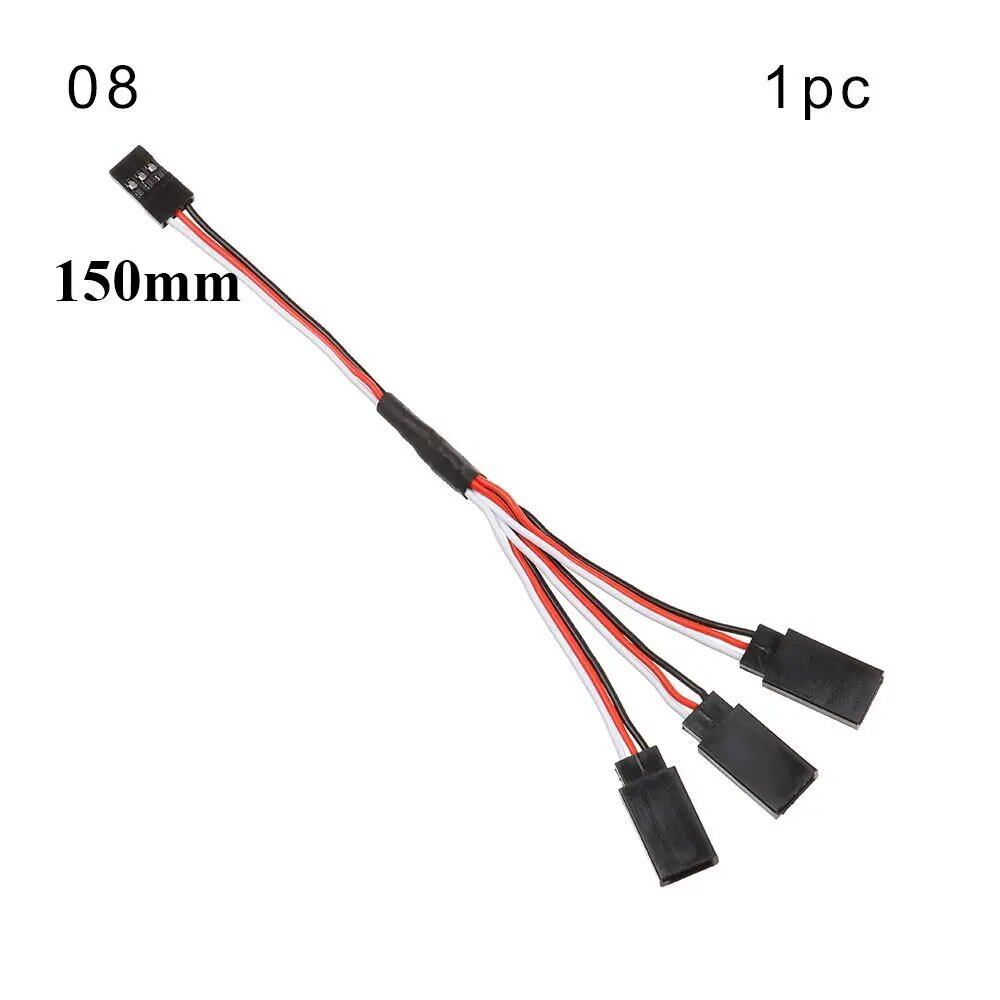 1/5-Piece Set, 100mm/150mm/200mm/300mm/500mm RC Servo Lead Cable Extension Cord, Y-Type Branch Extension Wire, JR Compatible, for RC Helicopters, Parallel Import
