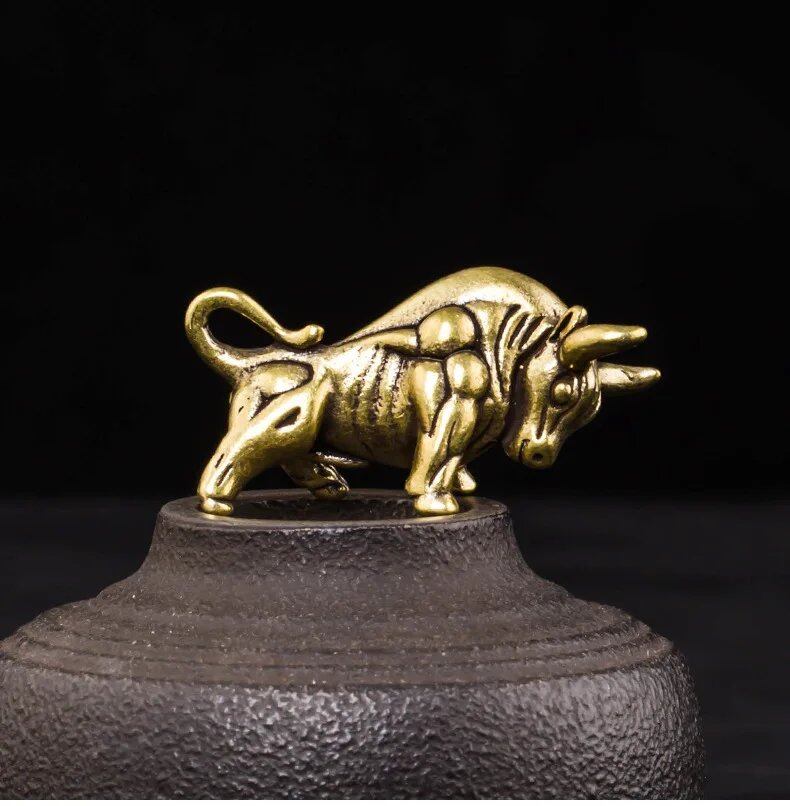 Set of 12 Brass Zodiac Tiger, Dragon, Rat, and Horse Miniature Figurines for DIY Animals, Fairies, Home Decor, Parallel Import