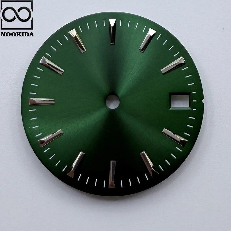 NOOKIDA 28.5mm Sunburst/Frosted Dial Watch with Calendar Window for NH35/NH36/4R/7S Automatic Movements, Color: Parallel Import
