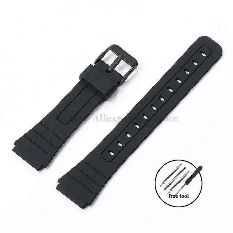 Silicone Bracelet Watch Strap for Casio, Compatible with 12/14/16/18/20/22mm Watches (W800H, SGW400, F91W, F84, F105/108, A158/168, AE1200/1300), Resin Strap, Band Color: mm, Parallel Import