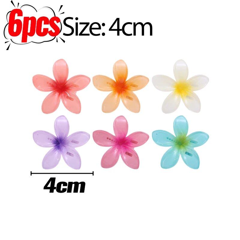 1/6 Hawaiian Gradient Flower Hair Clips for Women, Small, Stylish Head Accessories, Hairpins, Crab Barrettes, Parallel Import