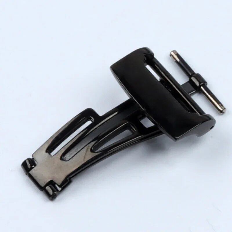 18mm Rubber/Leather Watch Band with Stainless Steel Folding Buckle (Butterfly Buckle) for GA2100/5400/15500/26331. Size: No Logo; Band Color: Black; Band Width: 18mm. Parallel Import.