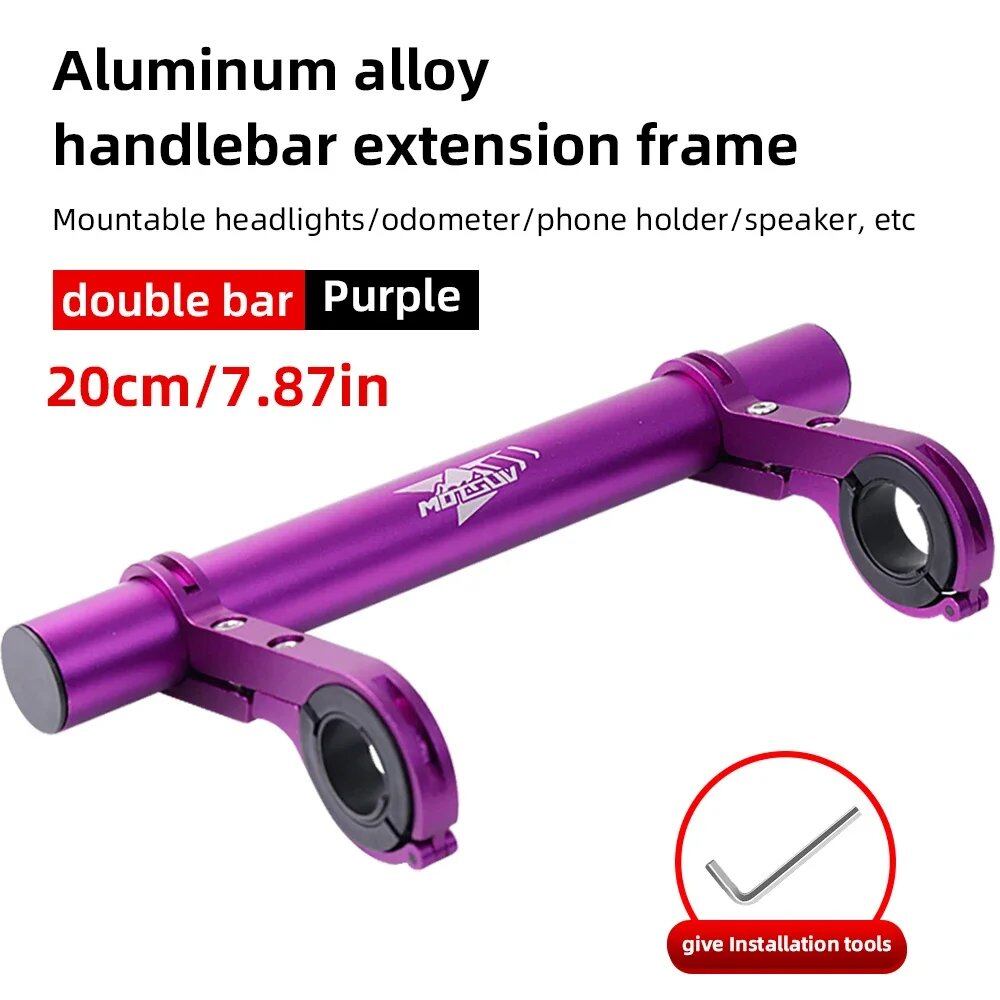 10/20/30cm Bicycle Handlebar Extension Bracket MTB Headlight Mount Extension Bar Road/Mountain Bike Handlebar Extender Parts 0cm Parallel Import