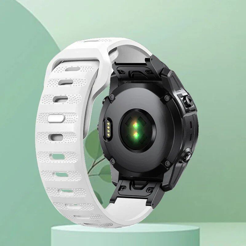 Compatible with Garmin Fenix 5/5X Plus/3/3HR, Epix 7X Solar, 6X/6 Pro, and Forerunner 935/945. 22mm and 26mm silicone brand quick-release smartwatch bands. Band Color: ; Ships from: Parallel Import