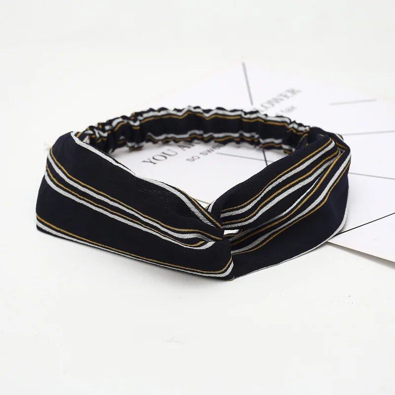 Women's Summer Bohemian Print Headband, Retro Cross Turban, Bandage Bandana, Hair Accessory, Head Wrap, Parallel Import