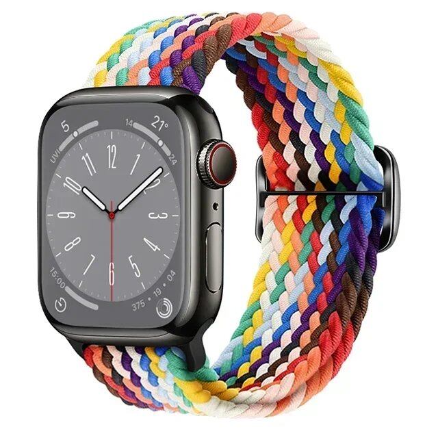Apple Watch Ultra 2用ナイロンストラップ バンド 49mm 40mm 44mm 41mm 38mm 45mm 伸縮ブレイデッドループ リストバンド iWatch Series 9/8/7/6/SE/5/4対応 バンドカラー:mm 並行輸入品