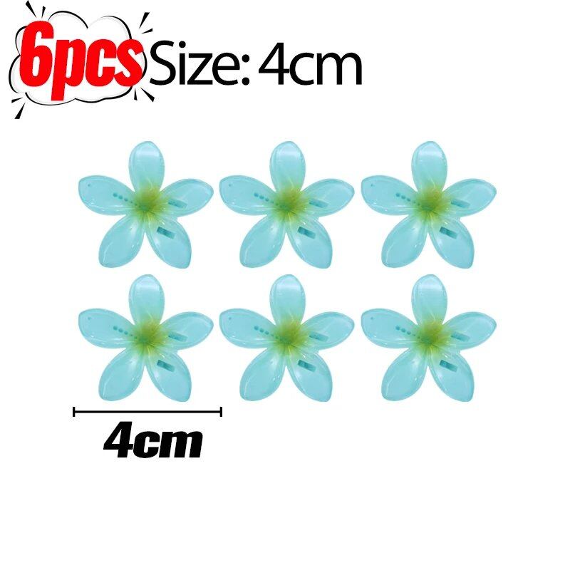 1/6 Hawaiian Gradient Flower Hair Clips for Women, Small, Stylish Head Accessories, Hairpins, Crab Barrettes, Parallel Import