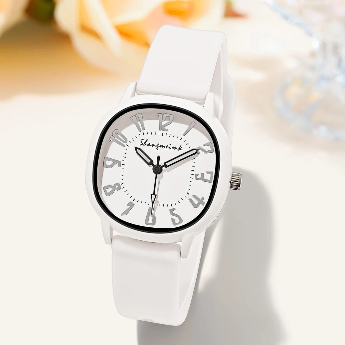 Women's Fashion Watch with Silicone Strap, Quartz Watch, Gift, Color: Parallel Import