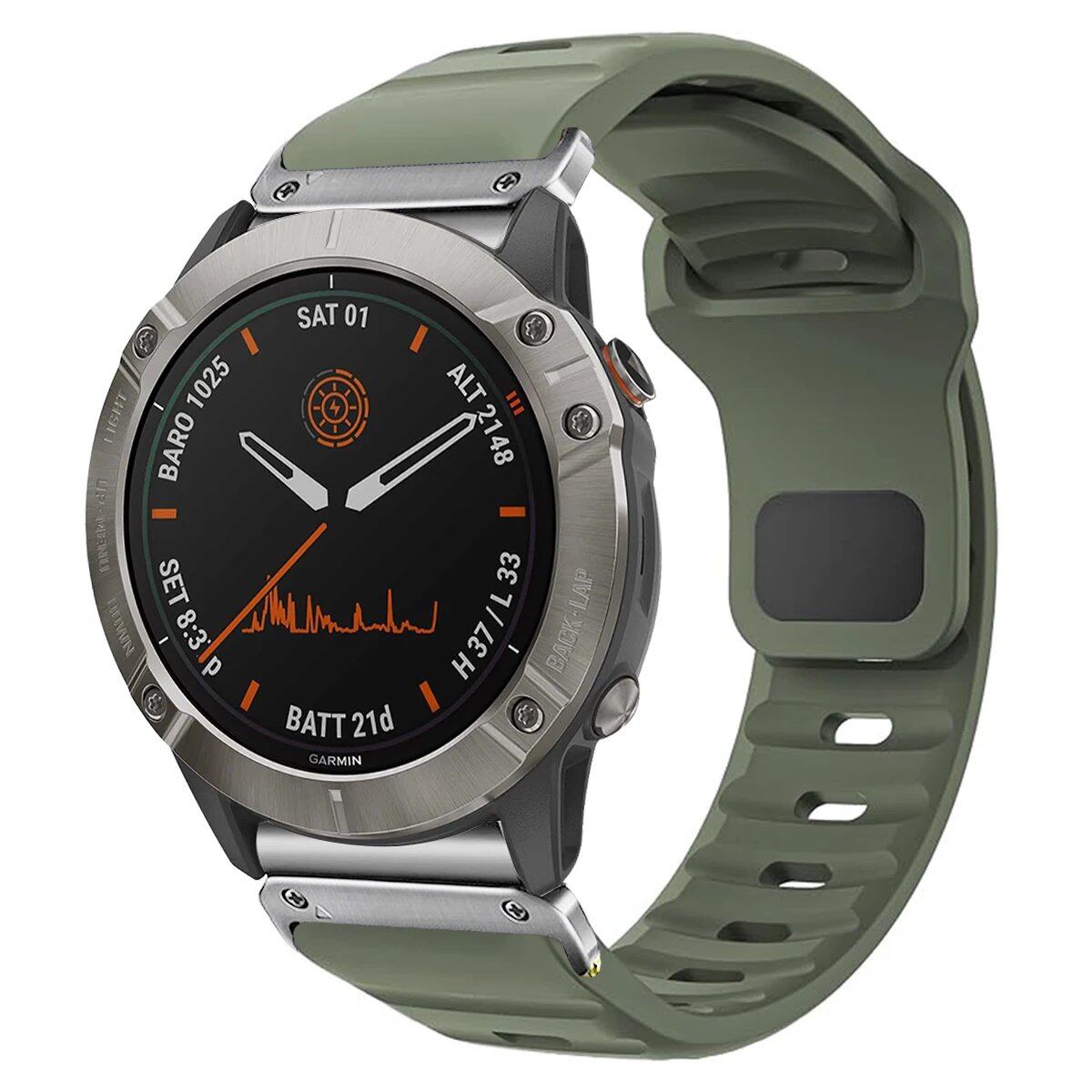 QuickFit Silicone Strap for Garmin Fenix 8, E, 7, 7X, 6X, Pro, 5X Plus, Epic, Pro Gen 2, 47mm, 51mm, Enduro 3, Gapless, 22mm, 26mm, Watch Band, Size: 2; Ships from: Parallel Import