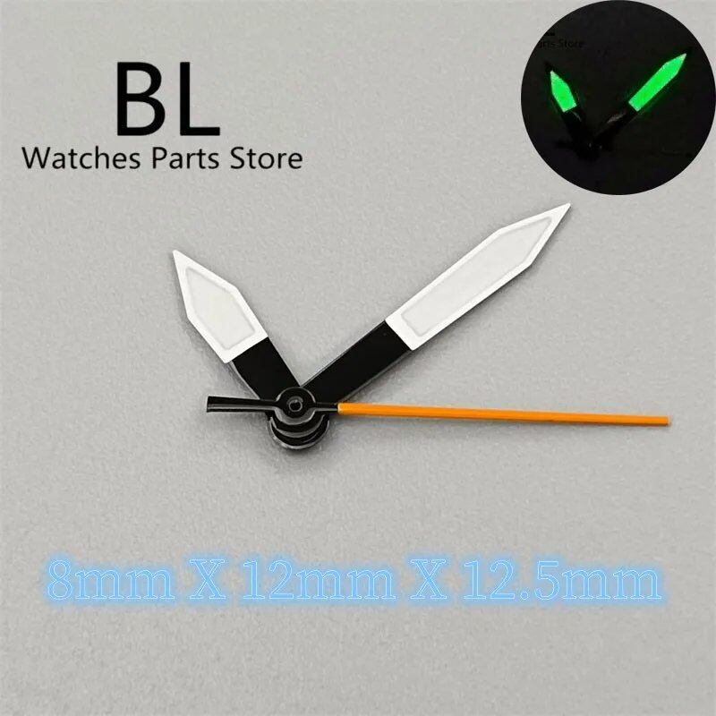 BLIGER Watch Hands, Black, White, Orange, Second Hand, Compatible with NH35A, NH36, and NH38 Movements, Automatic Watch Replacement Parts, Imported