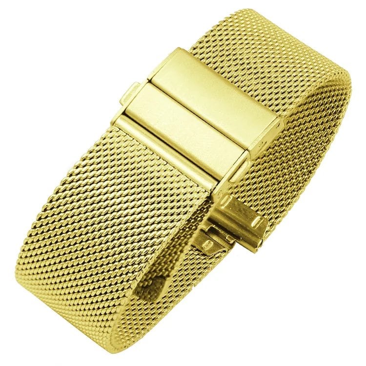 16mm, 18mm, 20mm, 22mm Quick Release High-Quality Stainless Steel Milanese Mesh Watch Strap with Double Press Butterfly Clasp, Band Color: mm, Parallel Import