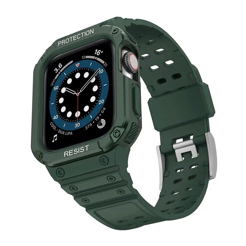TPU Band Case for Apple Watch 45mm/49mm/44mm/41mm/40mm - Compatible with iWatch Ultra/7/8/6/5/4, Sport Strap, Wristband, Accessory, Band Color: mm, Parallel Import