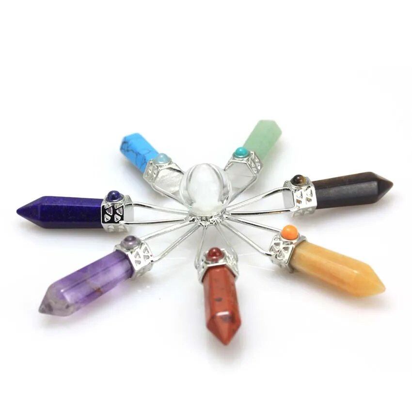 Amethyst Crystal Quartz Stone Hexagonal Spiral Pendulum Energy Generator for Healing, Chakra Awakening, Spiritual Meditation, and Decoration (Imported)