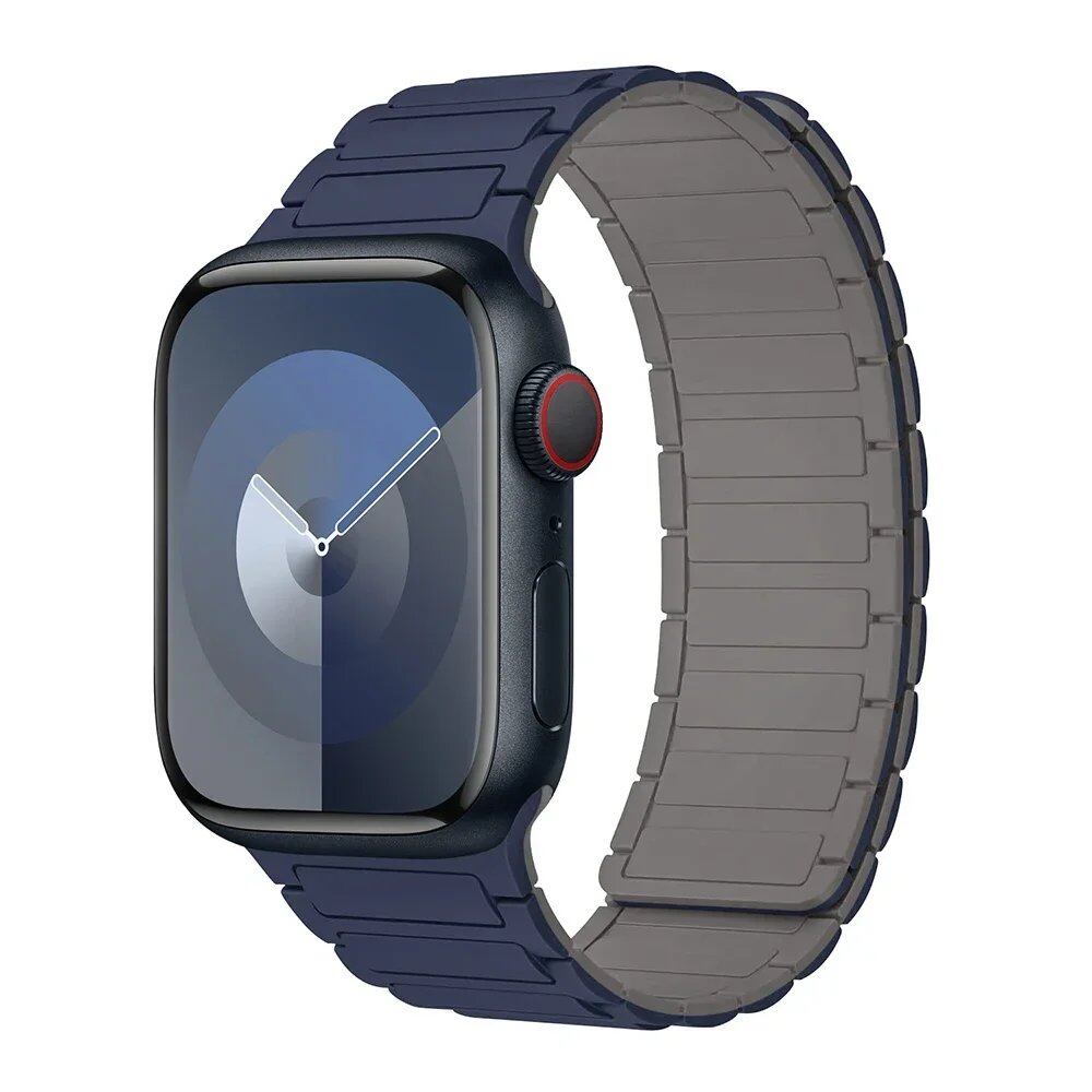 Magnetic Loop Band for Apple Watch, Compatible with 44mm, 40mm, 49mm, 45mm, 41mm, and 38mm Silicone Straps, Compatible with iWatch Series 9/8/7/6/5/4/3/SE/Ultra 2, Parallel Import