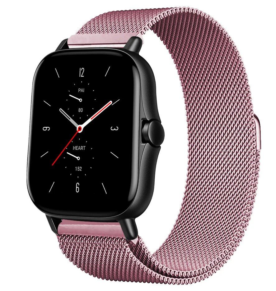 Magnetic Loop Mesh Smartwatch Band for Amazfit GTS/GTR/Bip 5 (Compatible with 20mm/22mm/47mm Watches) - Metal Mesh Strap, Band Color: mm; Ships from: Parallel Import