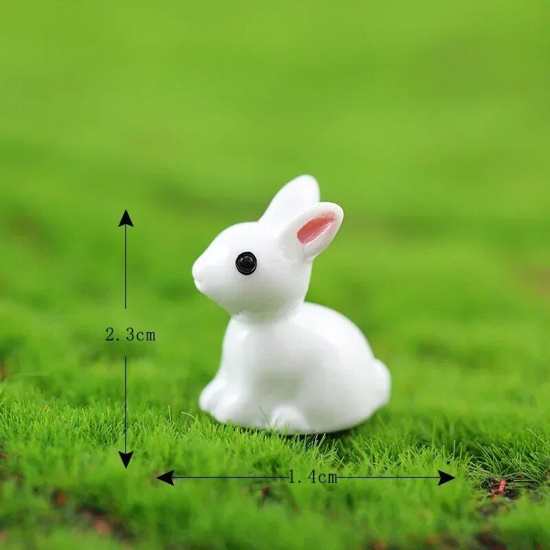 Set of 10/20/50 Mini Resin Rabbits, Miniature Figurines, 3D Small White Rabbit Ornaments, Micro Landscape, Dollhouse Decoration, DIY Crafts, Parallel Import