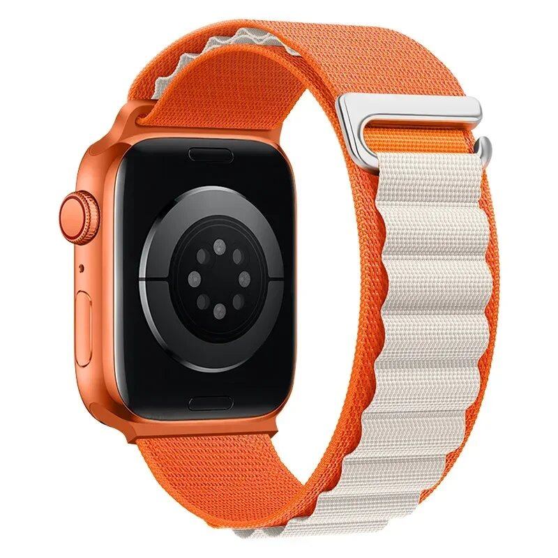 Apple Watch Ultra用アルパインループストラップ - 49mm 45mm 44mm 42mm 41mm 40mm対応 メタルCフックバンド(iwatch SE/シリーズ9/8/7/6/5/4/3互換) バンドカラー:mm 並行輸入品