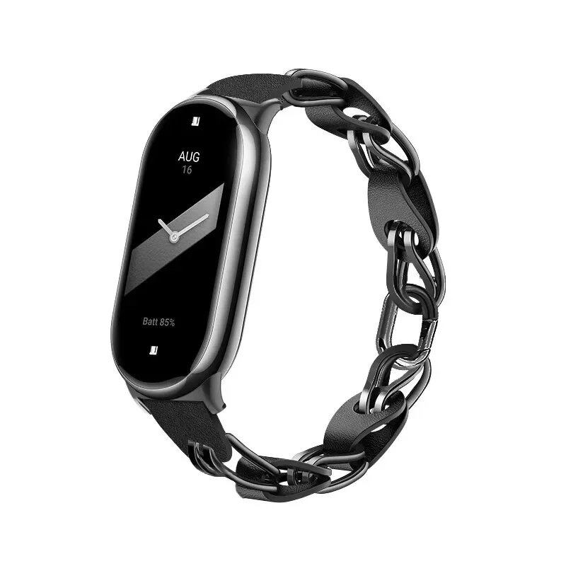 Original Stainless Steel Strap for Xiaomi Mi Band 9 - Fashionable Metal Bracelet for Mi Band 8/NFC Compatible Quick Release Replacement Band, Band Color: Parallel Import