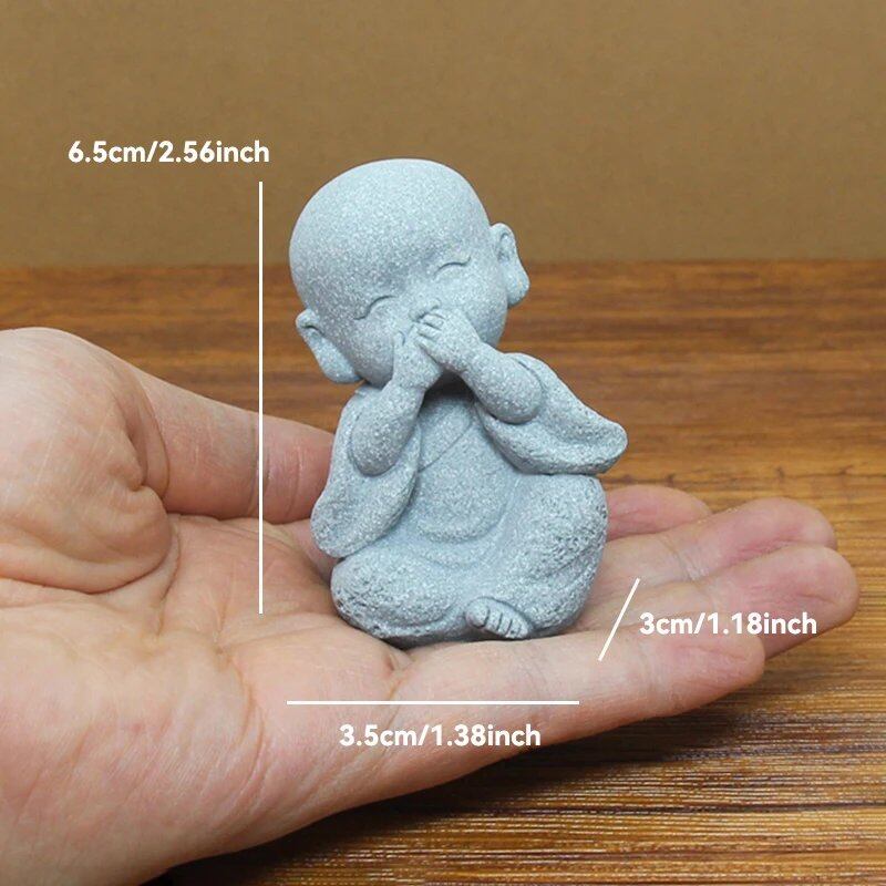 石仏像 小さな僧侶 チベット仏教フィギュア 禅ガーデン ヨガオーナメント 瞑想 ホームアクアリウム装飾 並行輸入品
