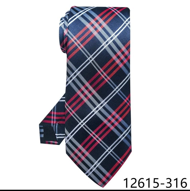 Classic Gray Check 8cm Silk Tie for Men, Perfect for Suits, Weddings, Business, Work, Birthdays, and More. Parallel Import.