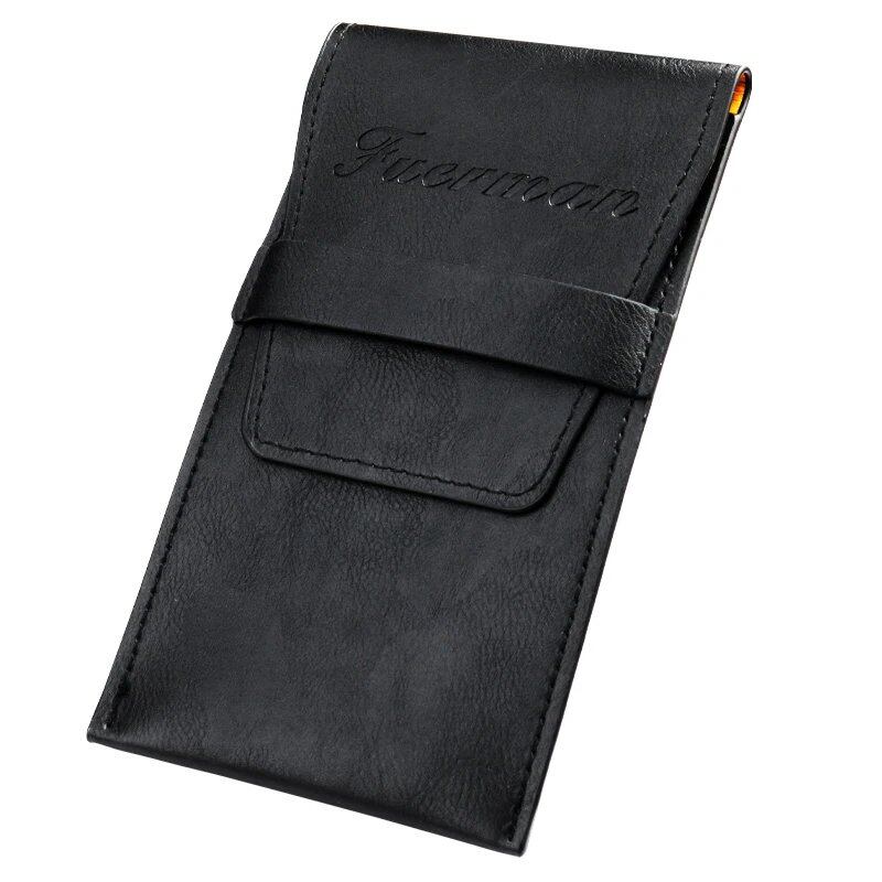 Cowhide Leather Single Watch Storage Bag, 140*80mm, Lightweight, Portable, Dustproof, Protective Travel Case, Color: Black, Parallel Import