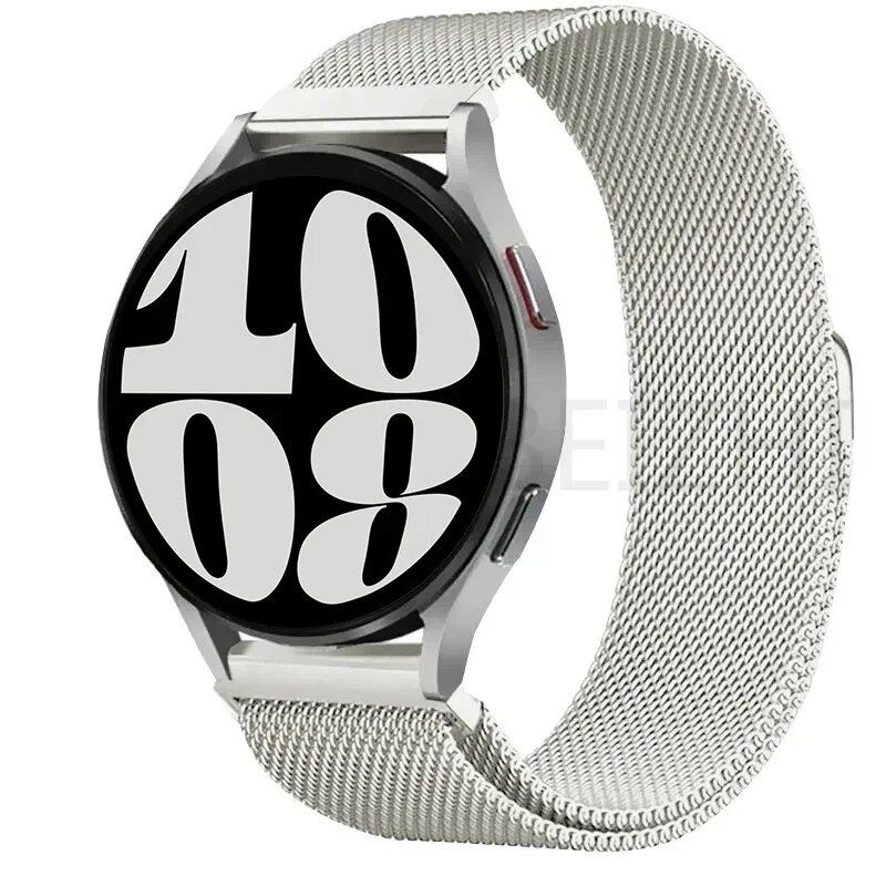 Compatible with Samsung Galaxy Watch 5/6/4/Classic, 22mm/20mm Metal Milanese Loop Magnetic Star-Like Bracelet, Hubai GT4/3/2e Strap, Size 2, Parallel Import