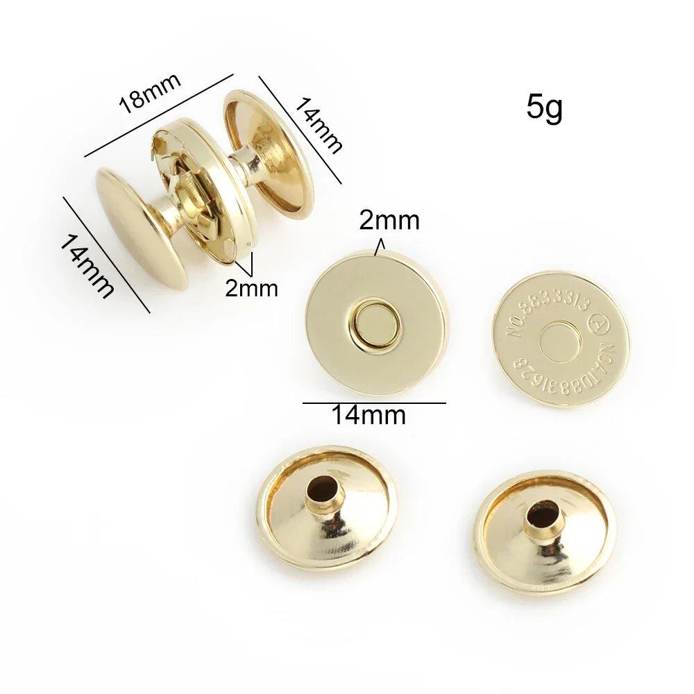 10-100-200 Pieces 14mm/18mm Double-Sided Rivets, Strong Magnetic Snap Buttons for Leather Pouches, Bags, Clothing, and Accessories. Size: Parallel Import.