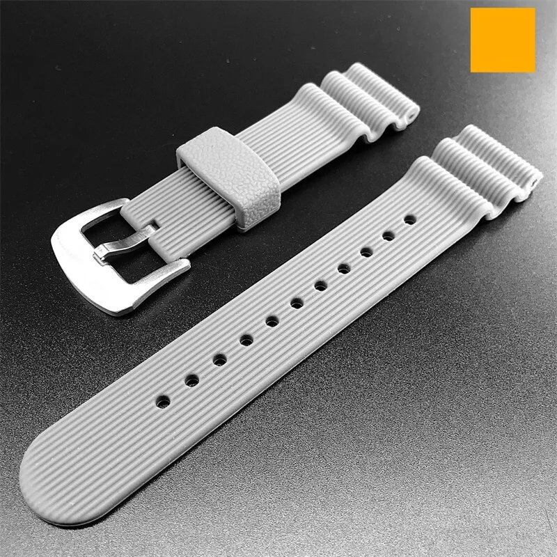 22mm Rubber Sports Men's Watch Strap for Seiko 5 PROSPEX Water Ghost Can-Shaped Red Tooth Diving 007 Abalone Silicone Watch Band. Band Color: 22mm; Band Width: Parallel Import.