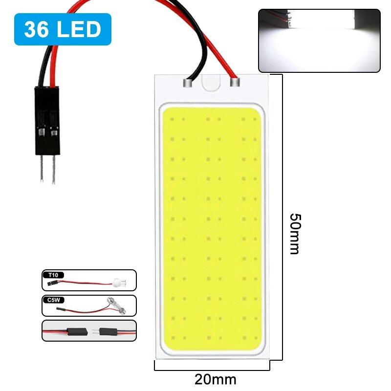 Pack of 1/4/10 C5W Festoon LED Bulbs, 31mm, 36mm, 39mm, 41mm, T10 W5W LED COB Lights, 12V, White, 7000K, for Car Interior Dome, Reading, and Trunk Lamps, Parallel Import