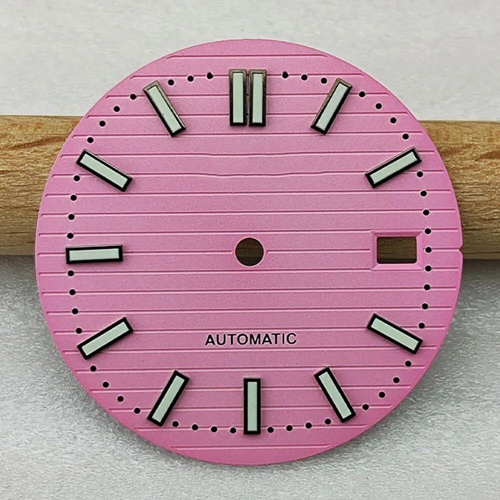30.5mm Nautilus S Dial for NH35, Green Luminous Dial, NH35/NH36 Movement Accessory, Watch Repair Tool, Parallel Import