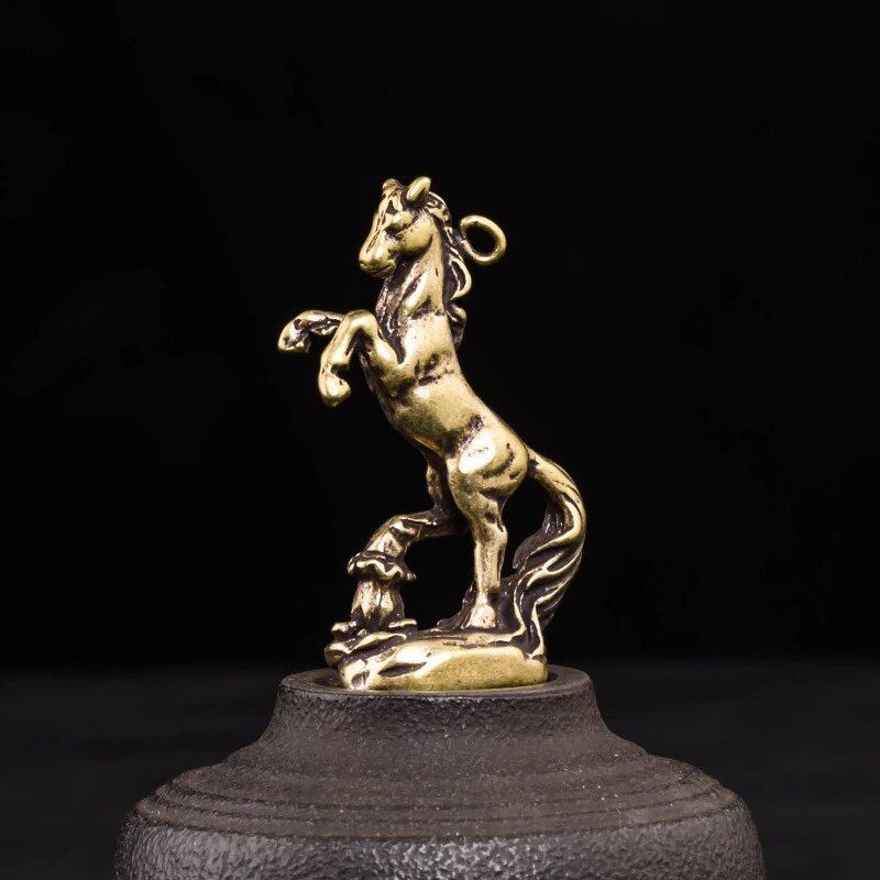 Set of 12 Brass Zodiac Tiger, Dragon, Rat, and Horse Miniature Figurines for DIY Animals, Fairies, Home Decor, Parallel Import
