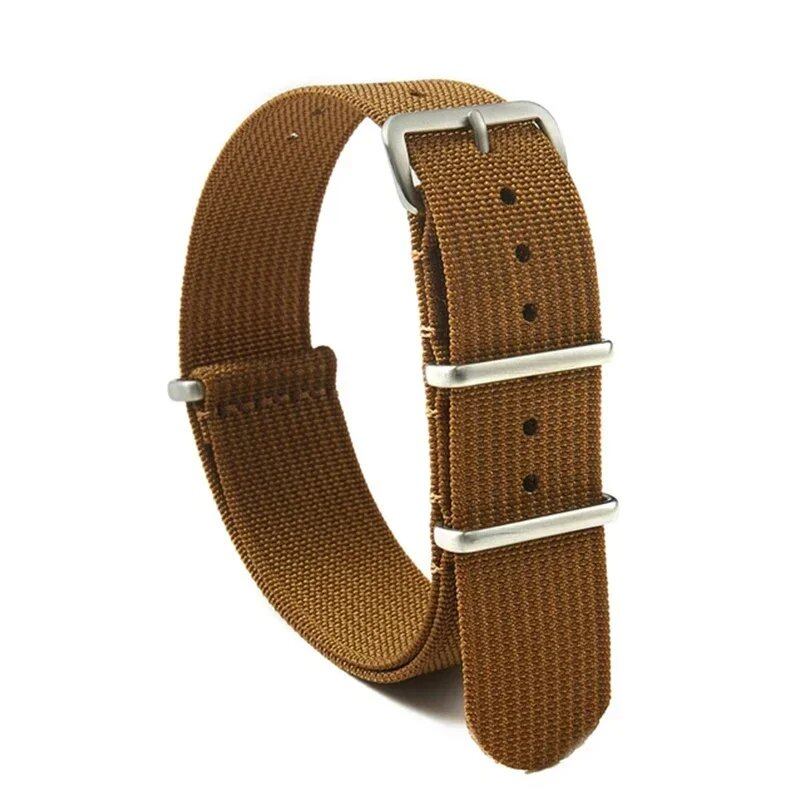 Military Style Nylon Universal Striped Replacement Watch Strap for 20mm and 22mm Watches, Army Sport Nylon Braided Belt, Band Color: mm, Parallel Import