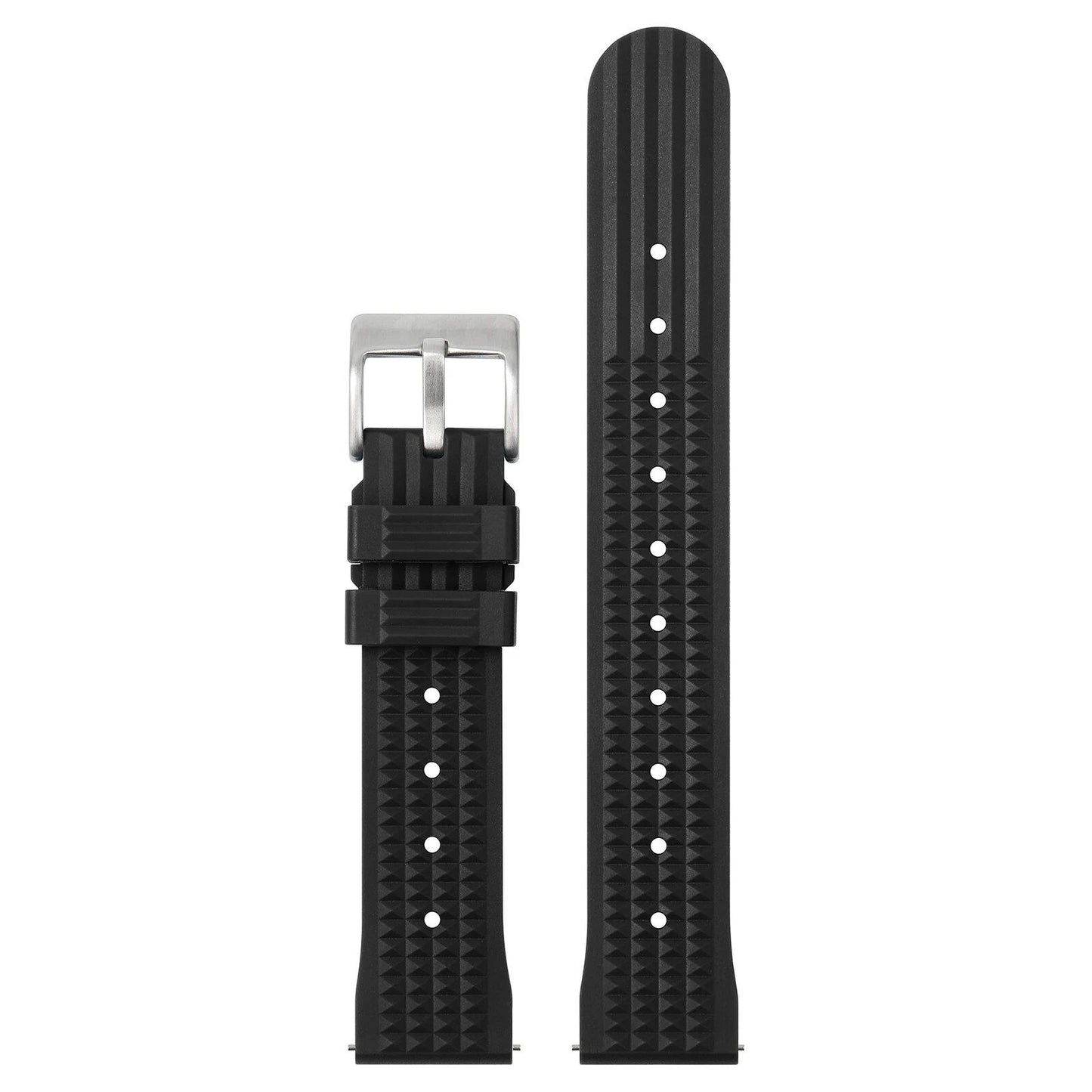 WatchDives Waffle FKM Rubber Watch Band, 20mm/22mm, Quick Release, Waterproof, Durable Fluorocarbon Rubber Strap for Classic Dive Watches. Band Color: mm; Ships from: Parallel Import