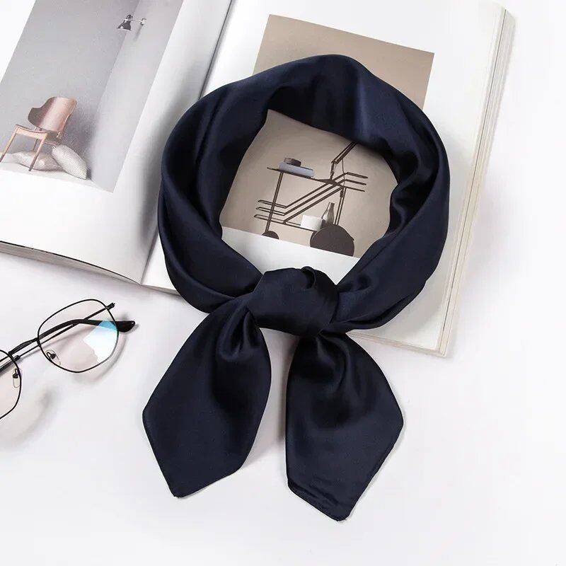 Women's 70cm Solid Shiny Satin Scarf, Square Headscarf, Stylish Neck Accessory, Bag Scarf, Wholesale Parallel Import