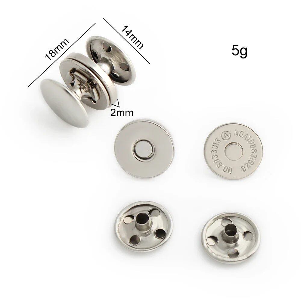 10-100-200 Pieces 14mm/18mm Double-Sided Rivets, Strong Magnetic Snap Buttons for Leather Pouches, Bags, Clothing, and Accessories. Size: Parallel Import.