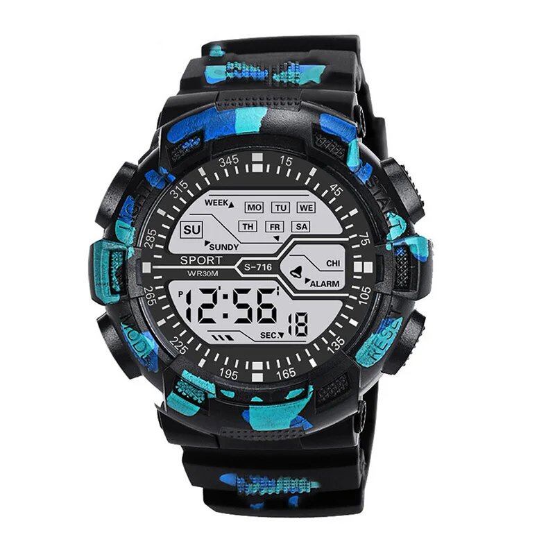 Men's Digital Electronic Sports Watch with Luminous Display, 55mm Large Dial, Trendy Multifunction Watch for Students, Outdoor Adventures, Parallel Import