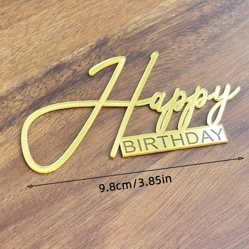 Set of 1, 3, or 5 Acrylic Birthday Queen Gold Cake Topper for Happy Birthday Party Side Cake Decorations. Size: Parallel Import.