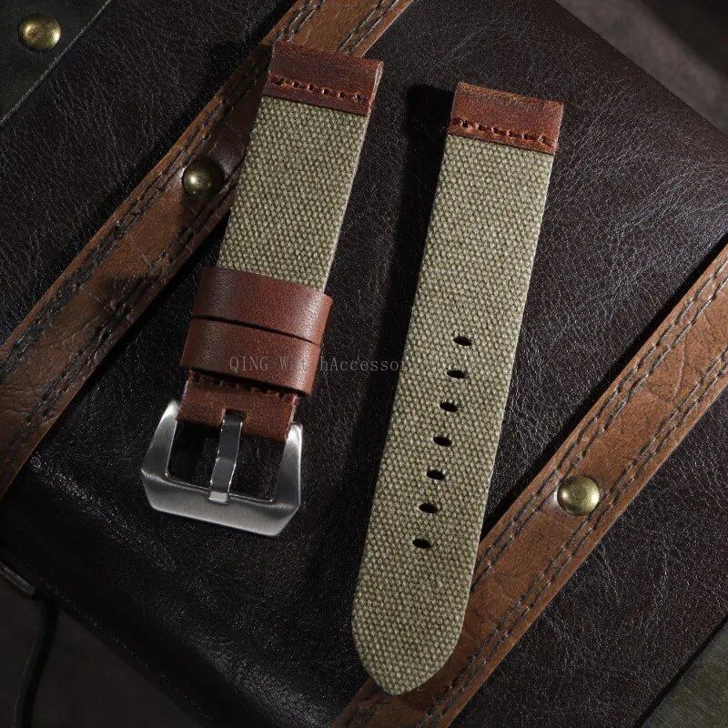 Universal Nylon and Leather Strap for HUAWEI GT 3/4/5 Smartwatch Band, Durable Water-Repellent Nylon Material, Replacement Strap Accessory for Men and Women, Band Color: mm, Parallel Import