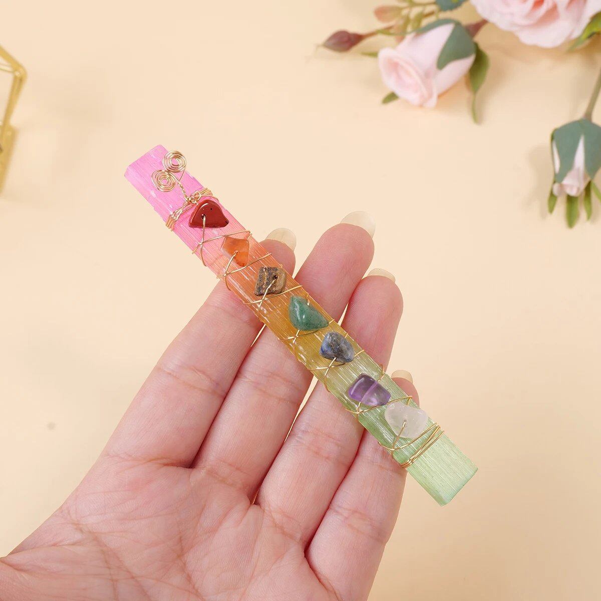 1個 天然水晶 7チャクラ オーラカラー セレナイトスティック ワイヤーラップ付き ヨガ瞑想 スピリチュアル レイキバランシング用 サイズ:1個;カラー:オーラセレナイト 並行輸入品1個 天然水晶 7チャクラ オーラカラー セレナイトスティック ワイヤーラップ付き ヨガ瞑想 スピリチュアル レイキバランシング用 サイズ:1個;カラー:オーラセレナイト 並行輸入品