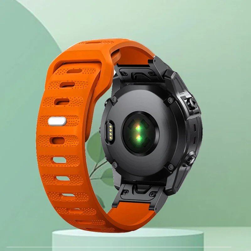 Compatible with Garmin Fenix 5/5X Plus/3/3HR, Epix 7X Solar, 6X/6 Pro, and Forerunner 935/945. 22mm and 26mm silicone brand quick-release smartwatch bands. Band Color: ; Ships from: Parallel Import